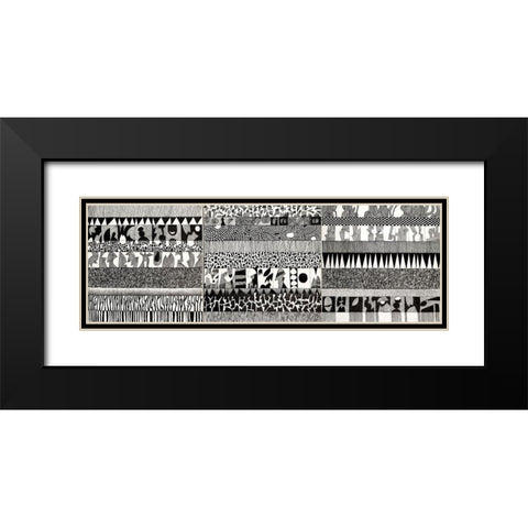 Partitura I Black Modern Wood Framed Art Print with Double Matting by Teruzzi, Vittorio