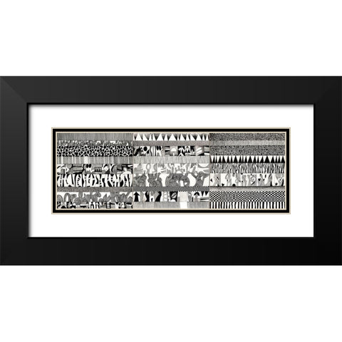 Partitura II Black Modern Wood Framed Art Print with Double Matting by Teruzzi, Vittorio