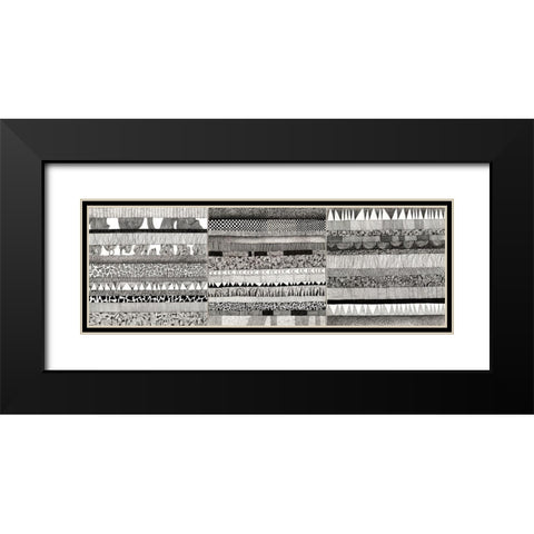 Partitura III Black Modern Wood Framed Art Print with Double Matting by Teruzzi, Vittorio