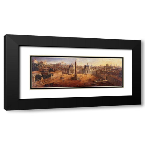 Piazza del Popolo Rome Black Modern Wood Framed Art Print with Double Matting by van Wittel, Gaspar