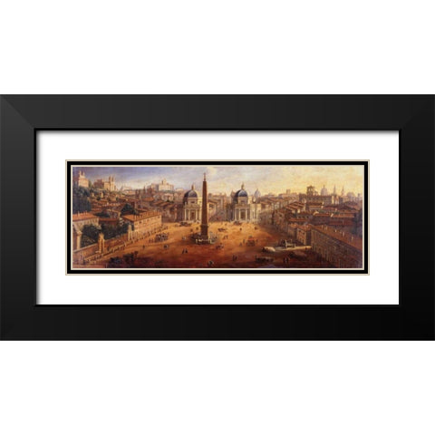 Piazza del Popolo Rome Black Modern Wood Framed Art Print with Double Matting by van Wittel, Gaspar