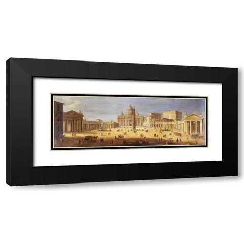 Piazza San Pietro Rome Black Modern Wood Framed Art Print with Double Matting by van Wittel, Gaspar
