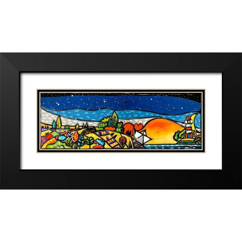 E un romantico tramonto Black Modern Wood Framed Art Print with Double Matting by Wallas