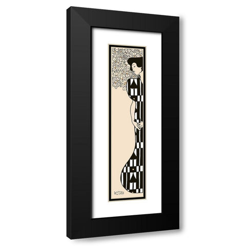 Woman and Tree II Black Modern Wood Framed Art Print with Double Matting by Gustav, Klimt