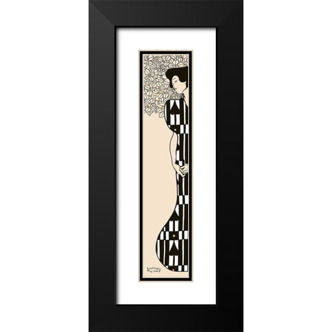 Woman and Tree II Black Modern Wood Framed Art Print with Double Matting by Gustav, Klimt