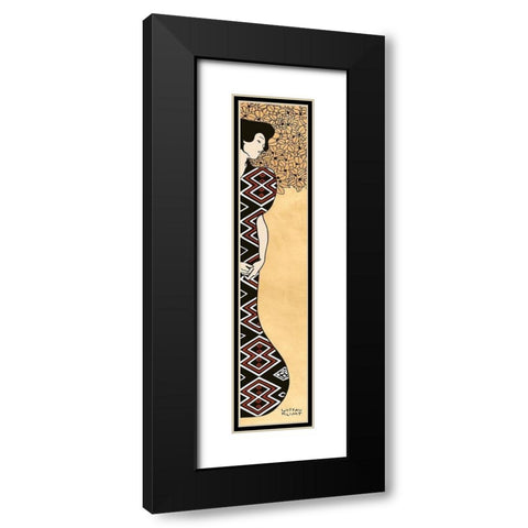 Woman and Tree I (Gold) Black Modern Wood Framed Art Print with Double Matting by Gustav, Klimt