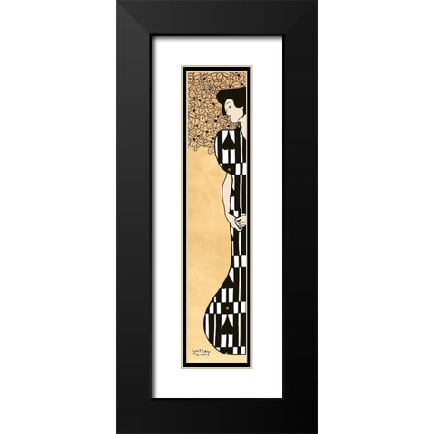 Woman and Tree II (Gold) Black Modern Wood Framed Art Print with Double Matting by Gustav, Klimt