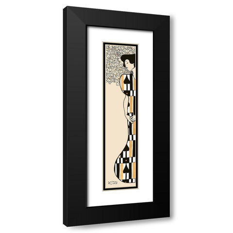 Woman and Tree II (Neutral) Black Modern Wood Framed Art Print with Double Matting by Gustav, Klimt
