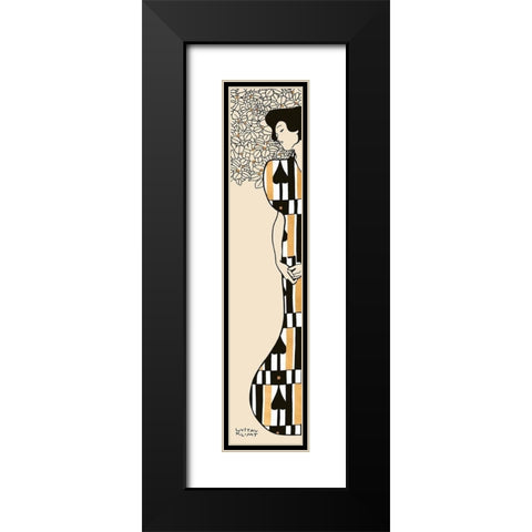 Woman and Tree II (Neutral) Black Modern Wood Framed Art Print with Double Matting by Gustav, Klimt