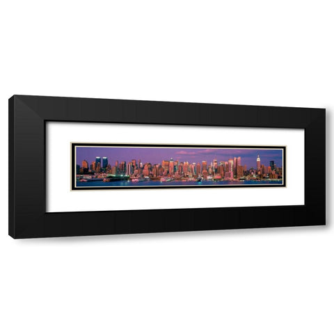 Manhattan Skyline NYC Black Modern Wood Framed Art Print with Double Matting by Berenholtz, Richard
