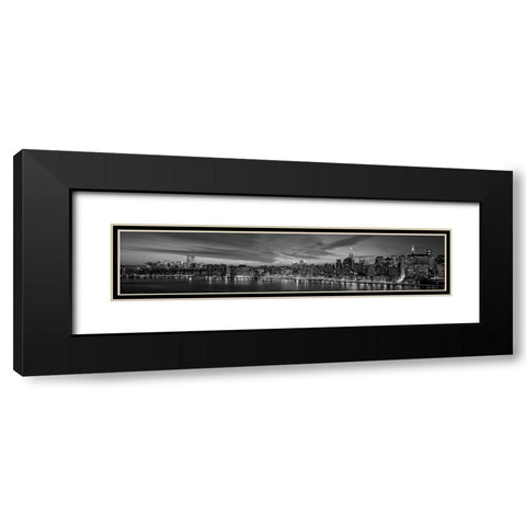 Manhattan Dusk Black Modern Wood Framed Art Print with Double Matting by Berenholtz, Richard