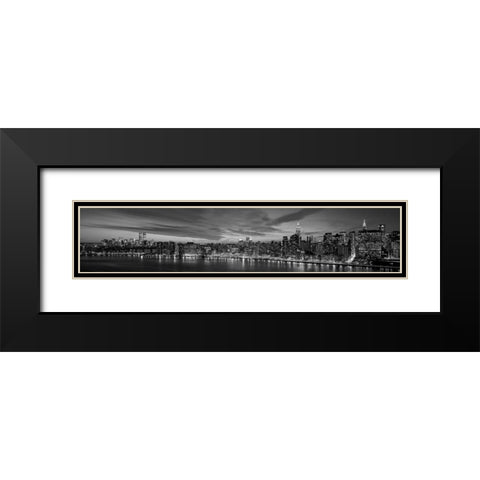 Manhattan Dusk Black Modern Wood Framed Art Print with Double Matting by Berenholtz, Richard