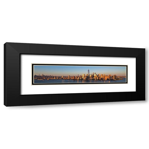 Manhattan and One WTC Black Modern Wood Framed Art Print with Double Matting by Berenholtz, Richard
