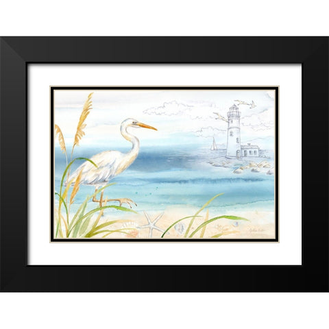 By the Seashore I Black Modern Wood Framed Art Print with Double Matting by Coulter, Cynthia
