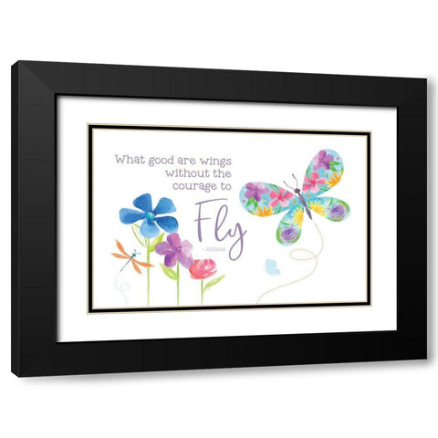 Dreams Take Flight on White II Black Modern Wood Framed Art Print with Double Matting by Reed, Tara