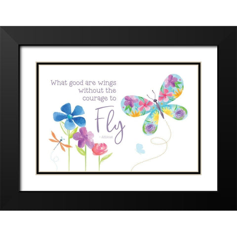 Dreams Take Flight on White II Black Modern Wood Framed Art Print with Double Matting by Reed, Tara