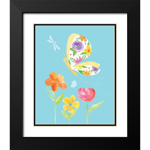 Dreams Take Flight on Blue VIII Black Modern Wood Framed Art Print with Double Matting by Reed, Tara