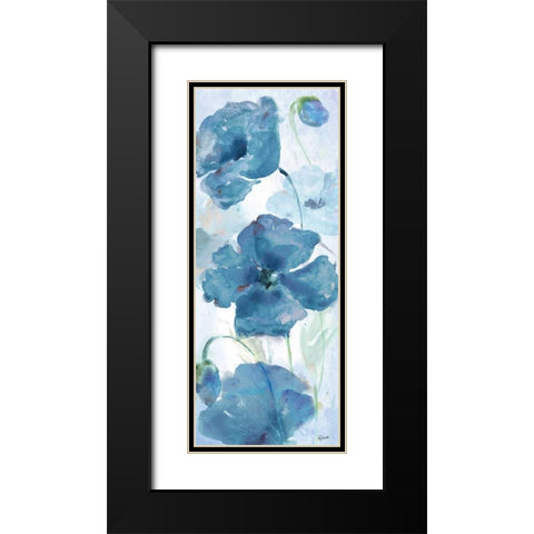 Shades of Blue Panel I Black Modern Wood Framed Art Print with Double Matting by Tre Sorelle Studios
