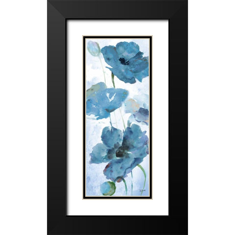 Shades of Blue Panel II Black Modern Wood Framed Art Print with Double Matting by Tre Sorelle Studios