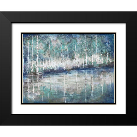 Aspen Pond Black Modern Wood Framed Art Print with Double Matting by Tre Sorelle Studios