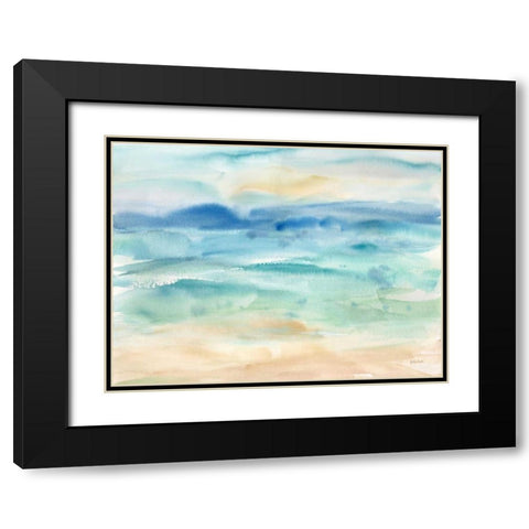 Abstract Seascape Black Modern Wood Framed Art Print with Double Matting by Coulter, Cynthia