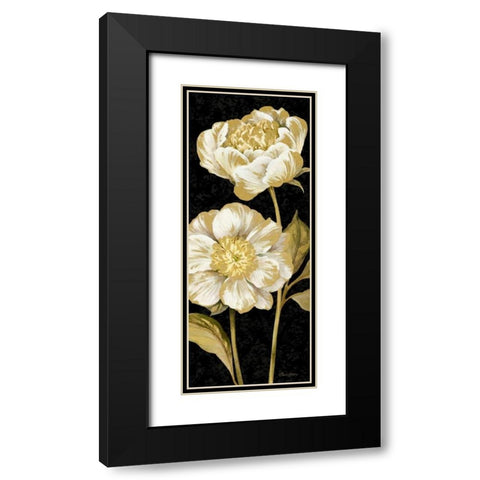 Touch of Gold on black Panel I Black Modern Wood Framed Art Print with Double Matting by Gladding, Pamela