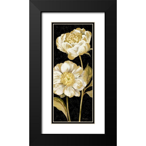 Touch of Gold on black Panel I Black Modern Wood Framed Art Print with Double Matting by Gladding, Pamela