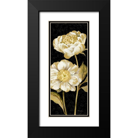 Touch of Gold on black Panel II Black Modern Wood Framed Art Print with Double Matting by Gladding, Pamela