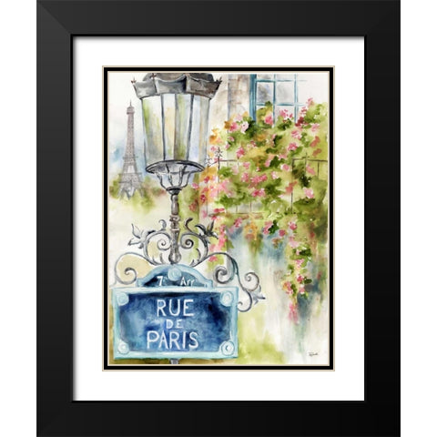 Rue de Paris Black Modern Wood Framed Art Print with Double Matting by Tre Sorelle Studios