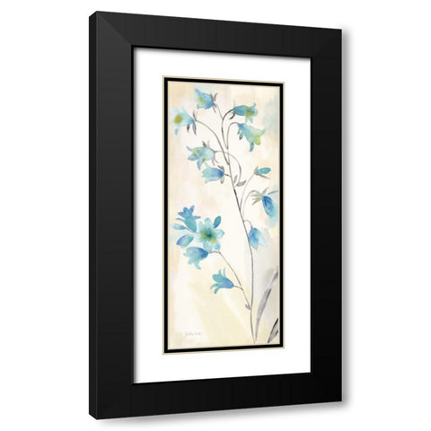 Watercolor Bluebells Panel II Black Modern Wood Framed Art Print with Double Matting by Coulter, Cynthia