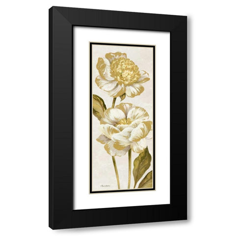Touch of Gold Panel Cream I Black Modern Wood Framed Art Print with Double Matting by Gladding, Pamela