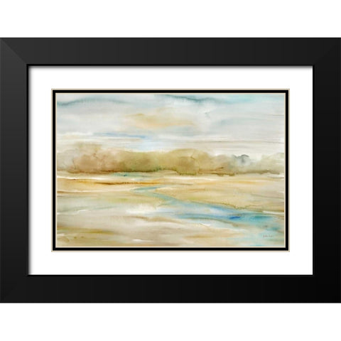 Watercolor Landscape Neutral Black Modern Wood Framed Art Print with Double Matting by Coulter, Cynthia