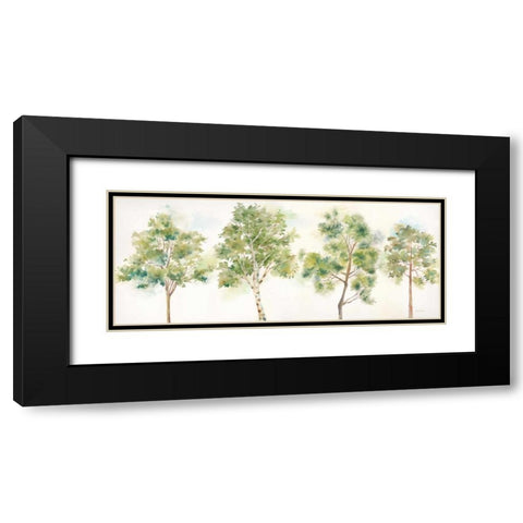 Woodland Trees Panel Landscape Black Modern Wood Framed Art Print with Double Matting by Coulter, Cynthia