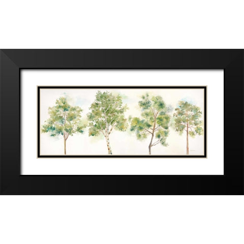 Woodland Trees Panel Landscape Black Modern Wood Framed Art Print with Double Matting by Coulter, Cynthia