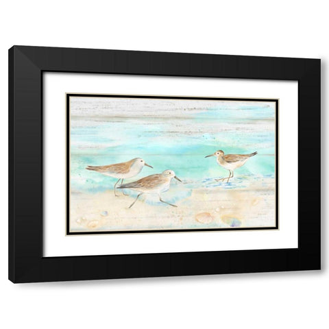 Sandpiper Beach Landscape Black Modern Wood Framed Art Print with Double Matting by Coulter, Cynthia