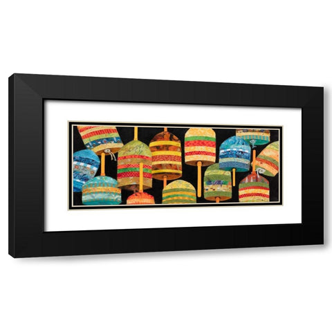 Buoy Collage Panel Black Modern Wood Framed Art Print with Double Matting by Green, Edith