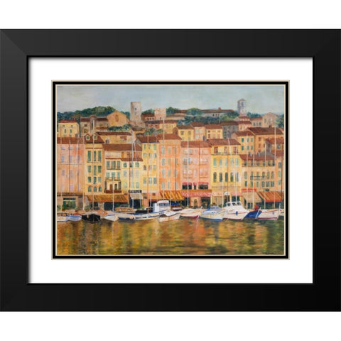 Cote D Azur Black Modern Wood Framed Art Print with Double Matting by Green, Edith