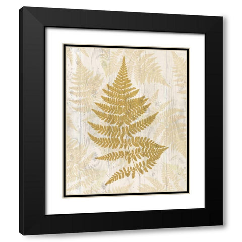 Golden Fern I Black Modern Wood Framed Art Print with Double Matting by Cusson, Marie Elaine