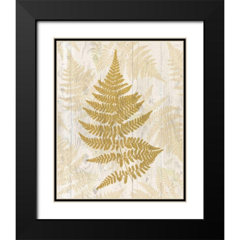 Golden Fern I Black Modern Wood Framed Art Print with Double Matting by Cusson, Marie Elaine