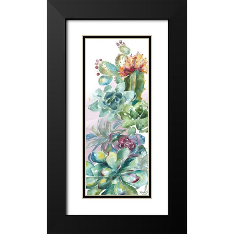 Succulent Garden Wreath Home Black Modern Wood Framed Art Print with Double Matting by Tre Sorelle Studios