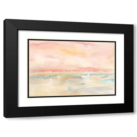 Blush Seascape Black Modern Wood Framed Art Print with Double Matting by Coulter, Cynthia