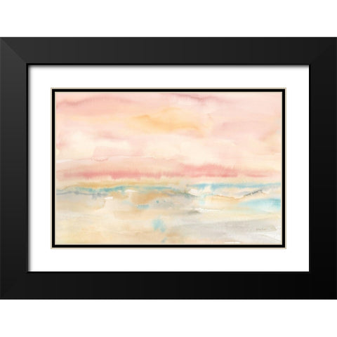 Blush Seascape Black Modern Wood Framed Art Print with Double Matting by Coulter, Cynthia