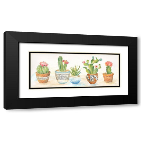 Cactus Pots  Black Modern Wood Framed Art Print with Double Matting by Coulter, Cynthia