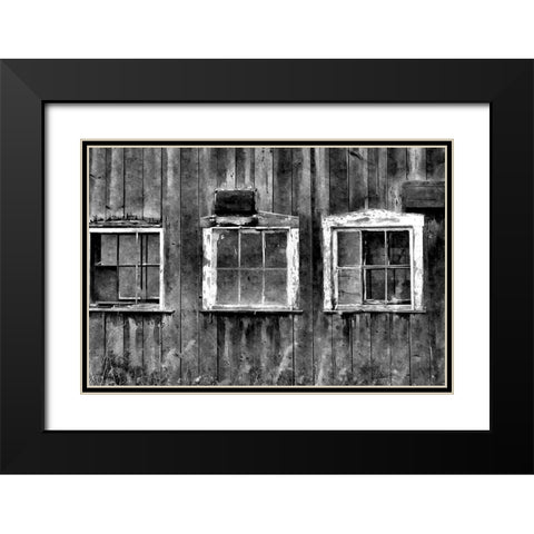 The Old Barn Window Black Modern Wood Framed Art Print with Double Matting by Romita, Denise