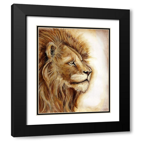 Lion Portrait Black Modern Wood Framed Art Print with Double Matting by Tre Sorelle Studios