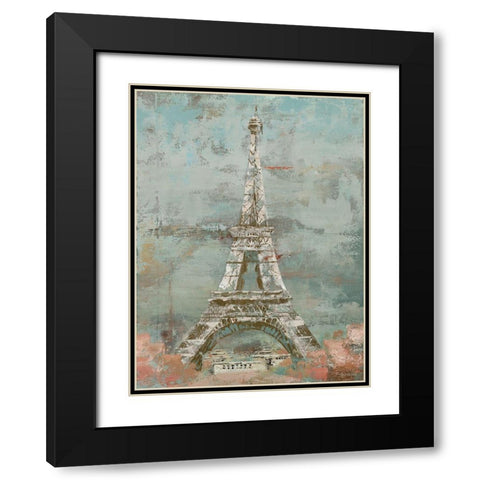 La Tour Eiffel Black Modern Wood Framed Art Print with Double Matting by Cusson, Marie Elaine