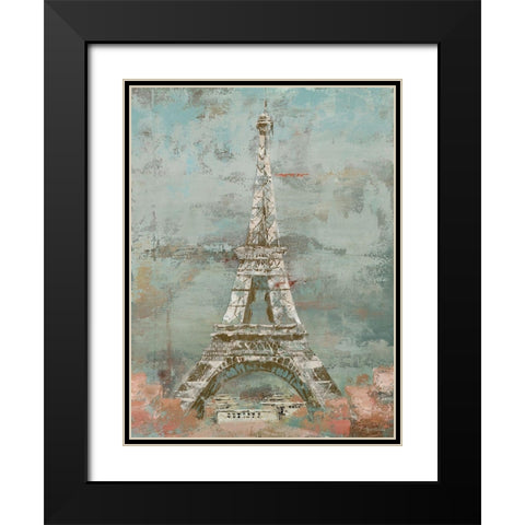 La Tour Eiffel Black Modern Wood Framed Art Print with Double Matting by Cusson, Marie Elaine