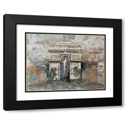 Arc de Triomphe Black Modern Wood Framed Art Print with Double Matting by Cusson, Marie Elaine