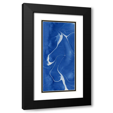 Blue Marble Panel Trio I Black Modern Wood Framed Art Print with Double Matting by Green, Nancy