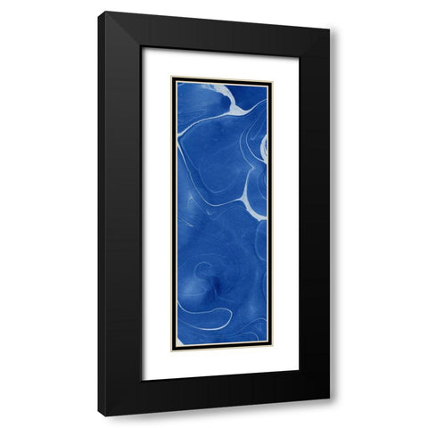 Blue Marble Panel Trio II Black Modern Wood Framed Art Print with Double Matting by Green, Nancy